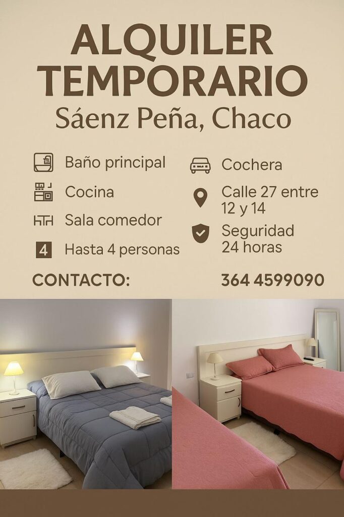 Alquiler Temporarios Sáenz Peña
